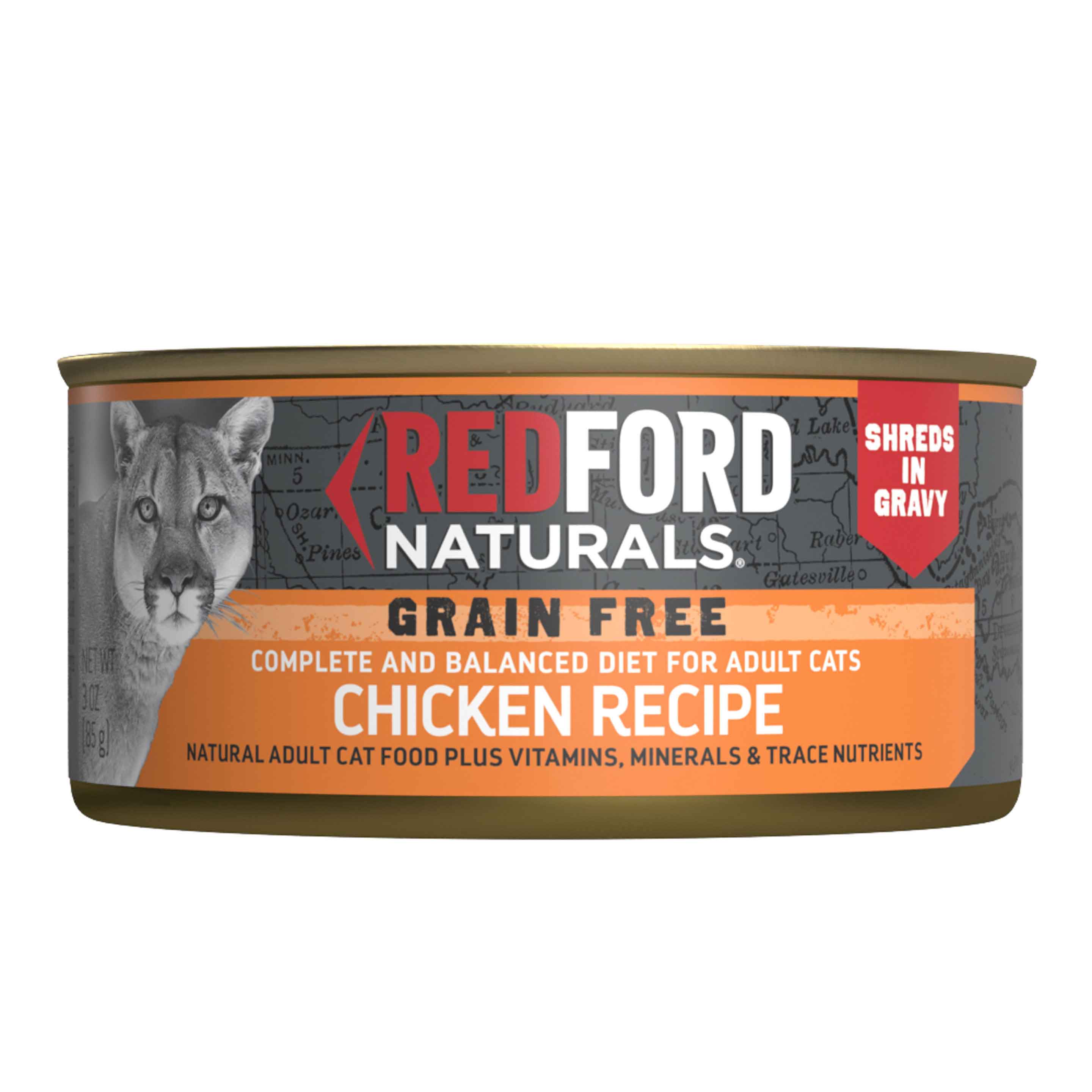 Redford Naturals Grain Free Shreds in Gravy Chicken Recipe Adult Cat Food, 3 Ounces