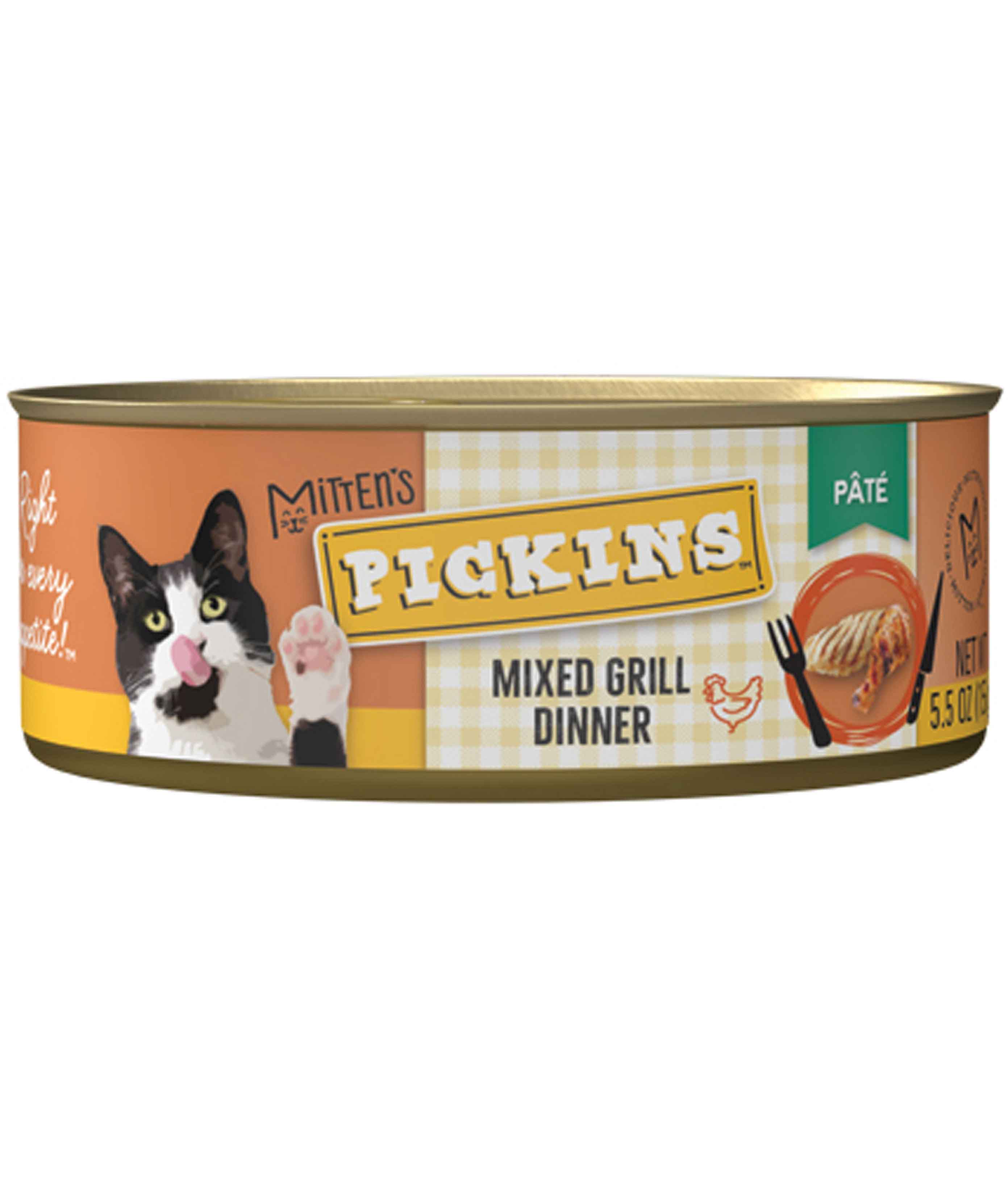 Mitten's Pickins Pâté Mixed Grill Dinner Wet Cat Food, 5.5 Ounces