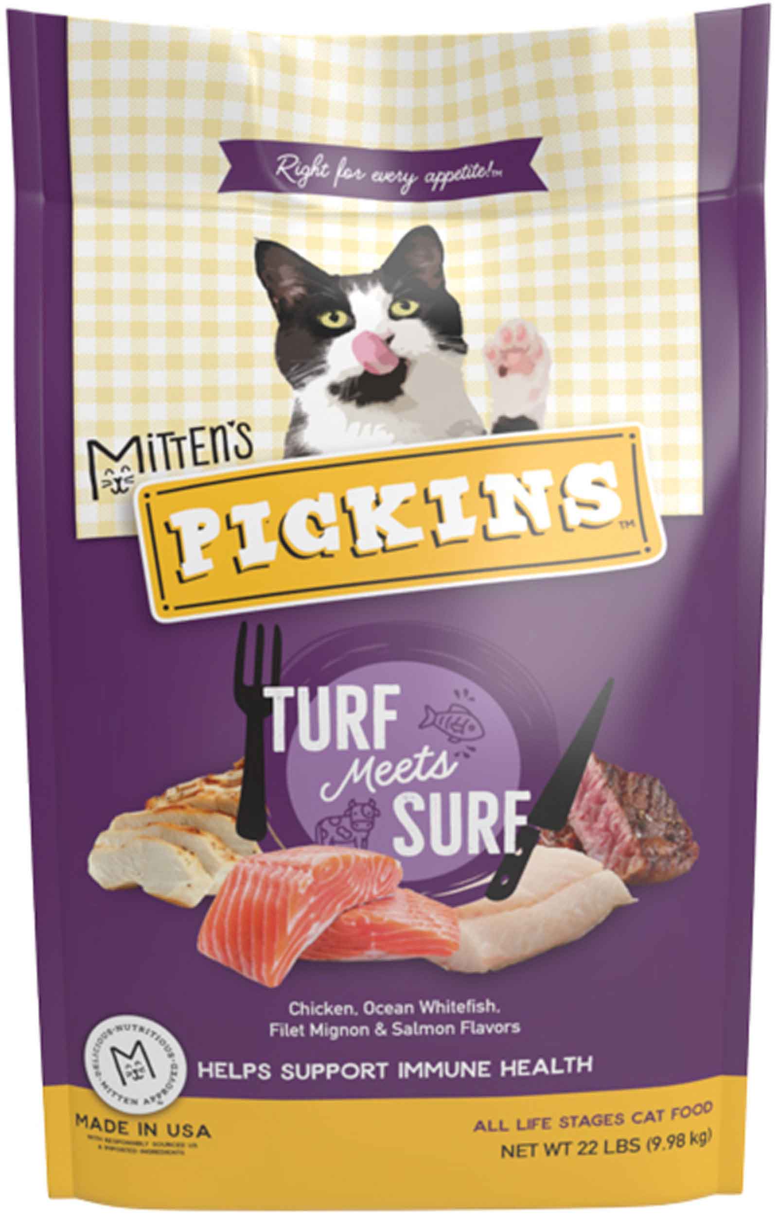 Mittens Pickins Cat Food Dry Turf Meets Surf 22lb