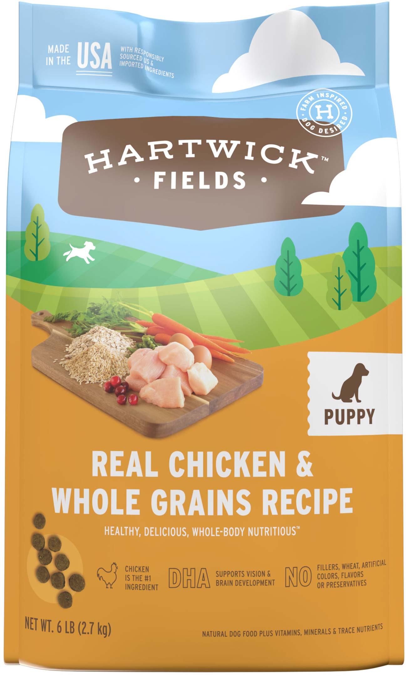 Hartwick Fields Puppy Real Chicken & Whole Grains Recipe, 6 Pounds
