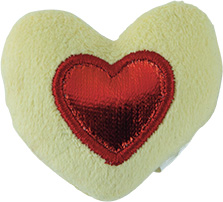 Play On Cat Toy Plush Heart Cookie Red 1ea