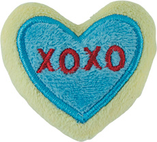 Play On Cat Toy Plush Heart Cookie Xoxo 1ea