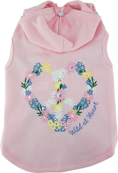 Play on Valentines Day Dog Hoodie Wild at Heart, Small