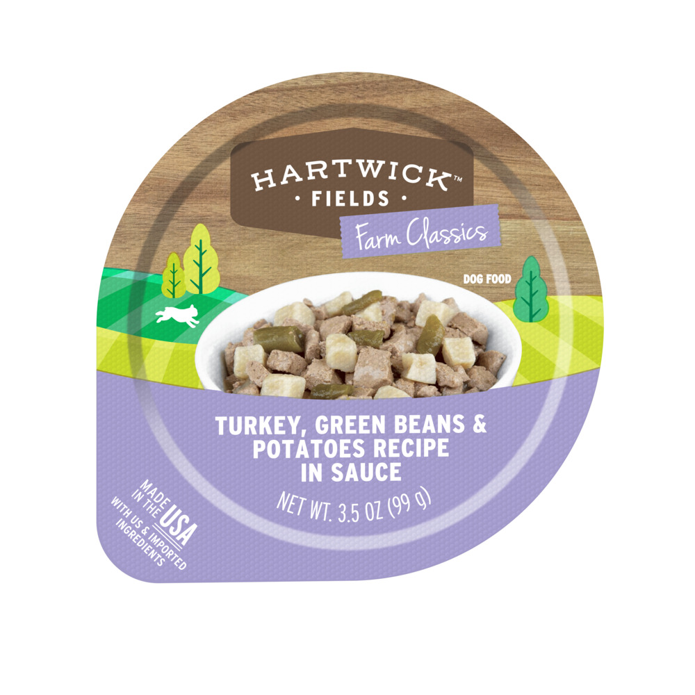 Hartwick Fields Farm Classics Adult Turkey, Green Beans & Potato Recipe In Sauce Wet Dog Food, 3.5 Ounces