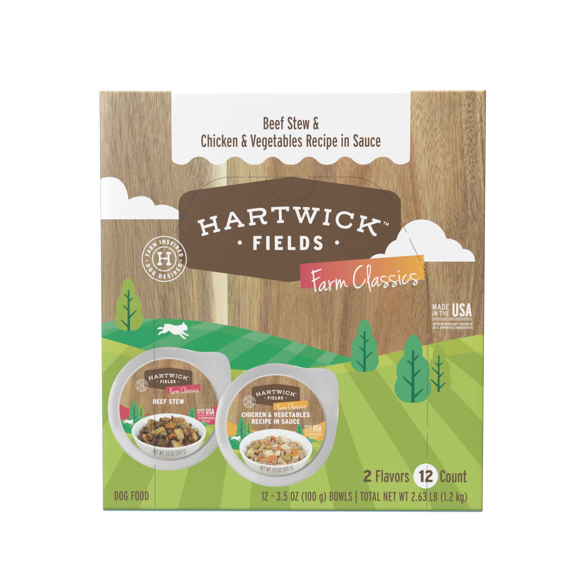 Hartwick Fields Dog Food F Clsc Ad Bf/chk/veg Vp 12ct 42oz