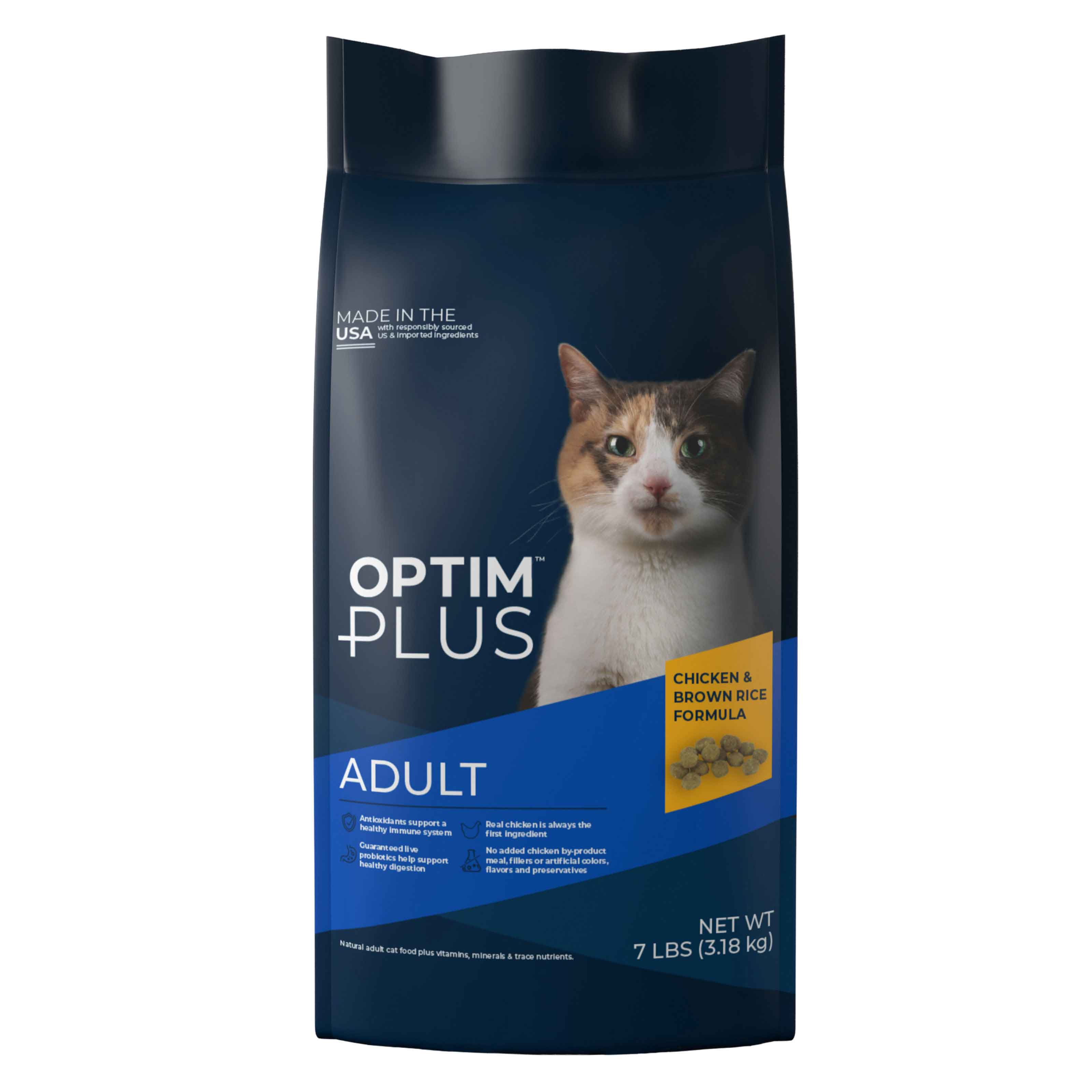 Optimplus Cat Food Dry Adult Chicken/ Brown Rice 7lb