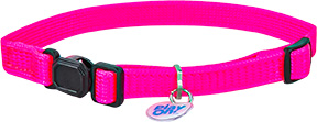 Play On Cat Collar Basic Neon Pink 1ea