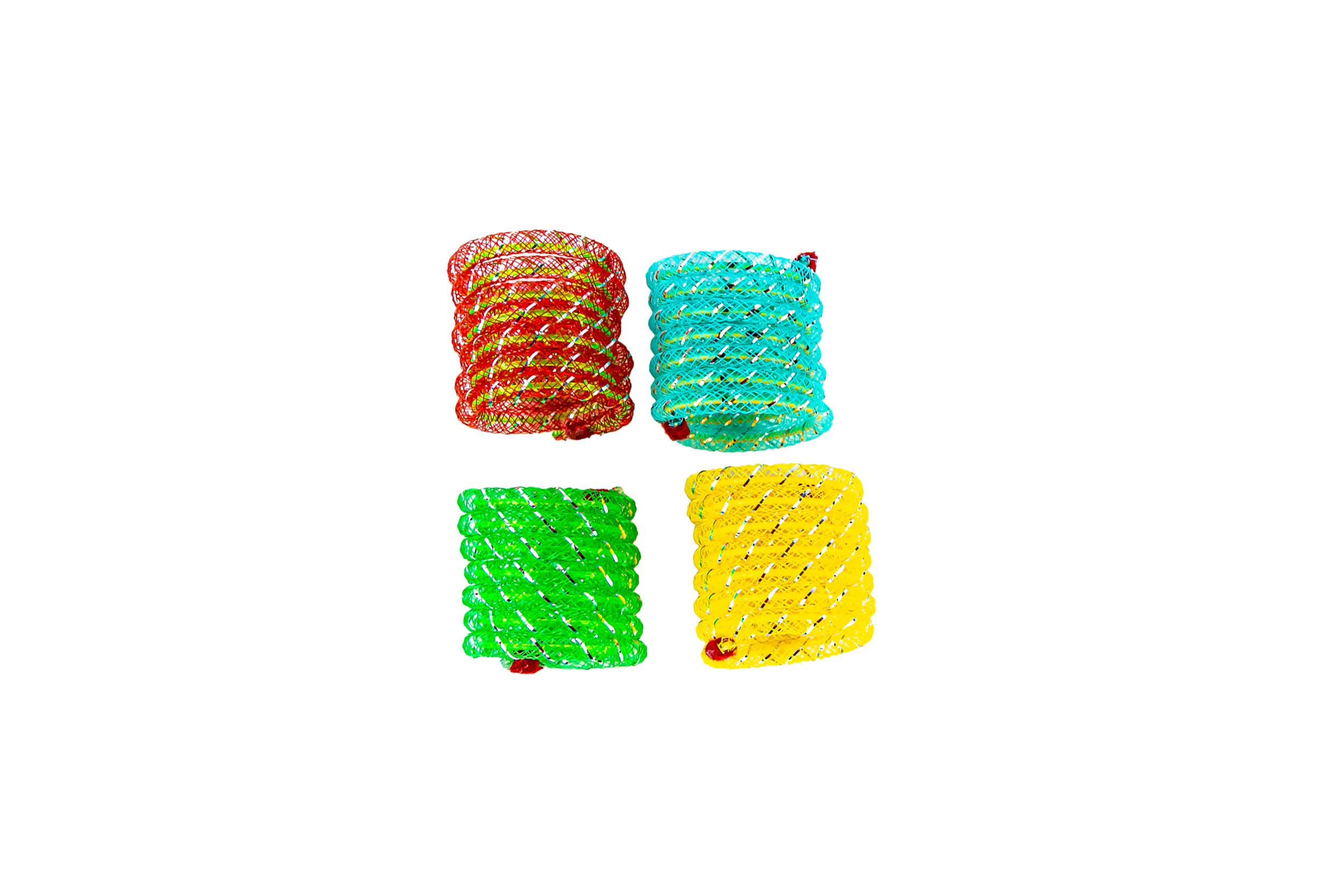 Play On Holiday Cat Toy Metallic Springs, 4 Pack