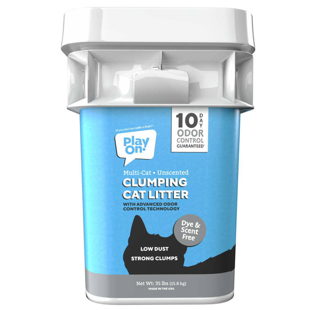 Play On Clay Clumping Cat Litter, Unscented, Pail, 35 Pounds