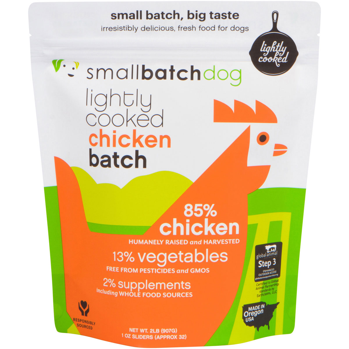 Small Batch Lightly Cooked Chicken Dog Food, 2 Pounds