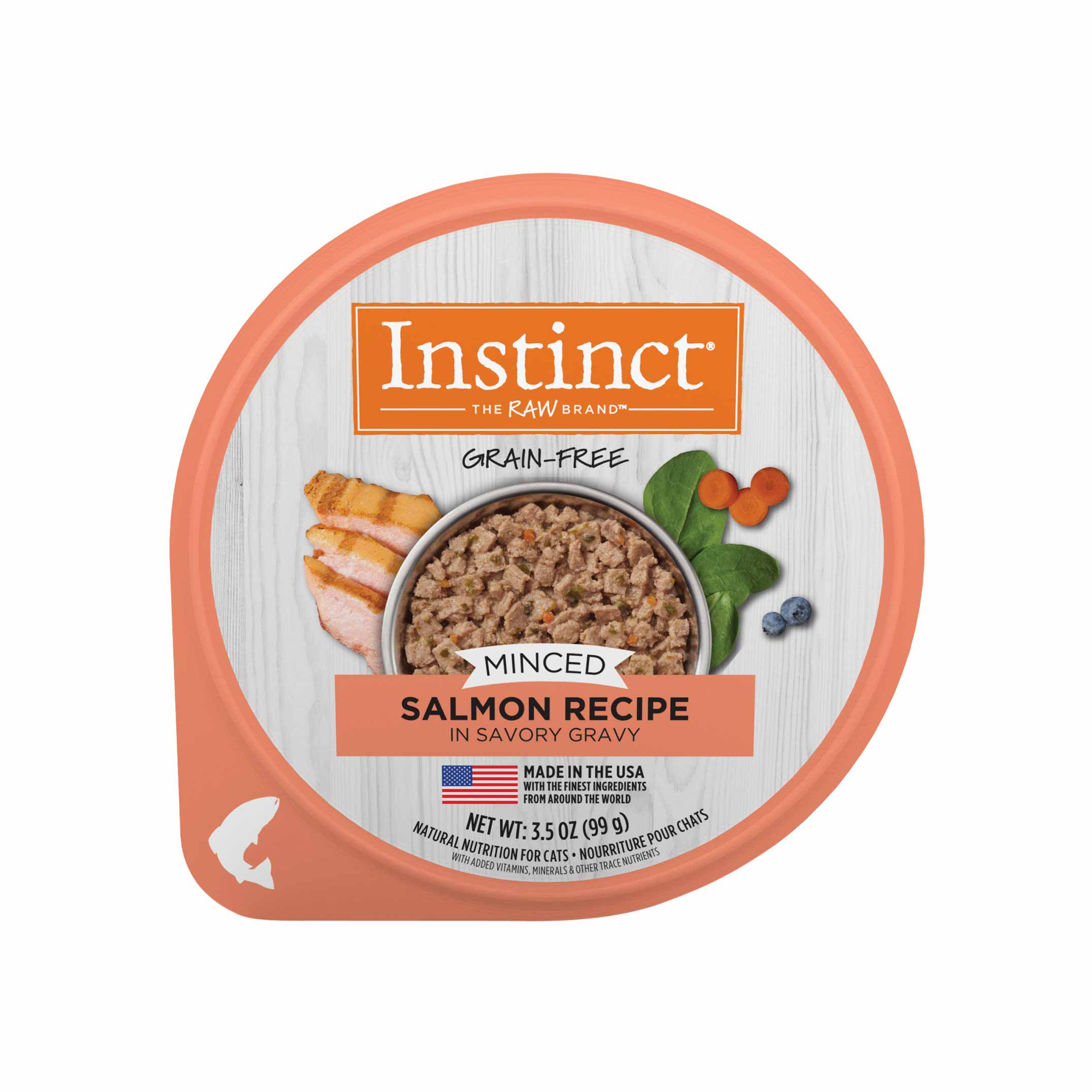 Instinct Grain-Free Minced Recipe with Real Salmon Wet Cat Food Cups, 3.5 Ounce Cup