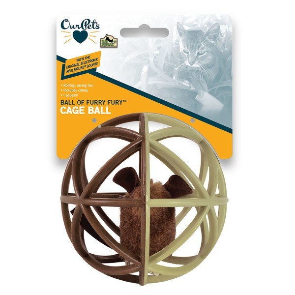 OurPets Ball of Furry Fury Cage Call Cat Toy