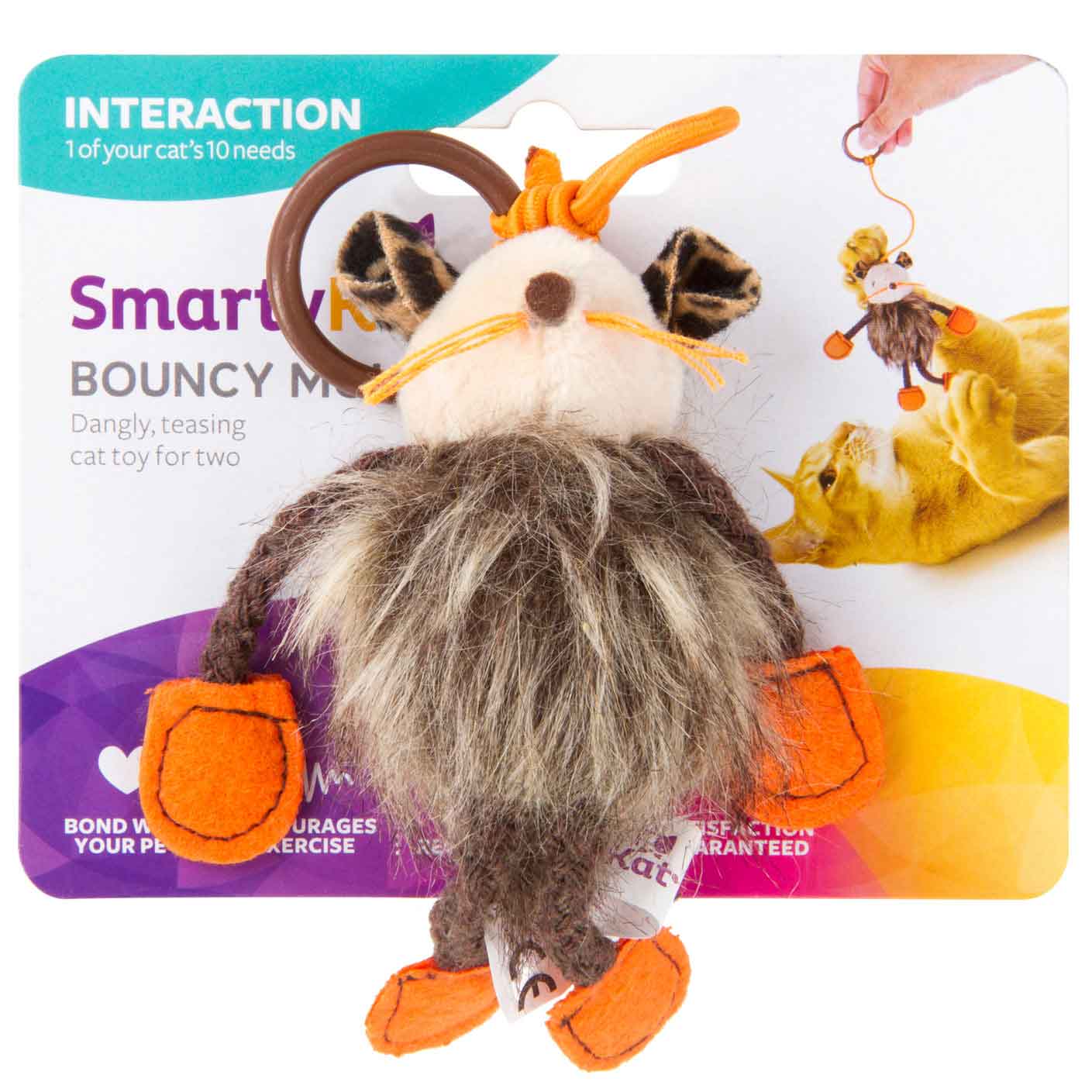 SmartyKat Bouncy Mouse Plush Dangler Catnip Cat Toy