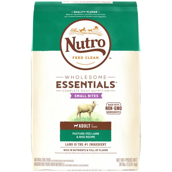 Nutro Wholesome Essentials Small Bites Pasture-Fed Lamb & Rice Recipe Adult Dry Dog Food 30 Pounds