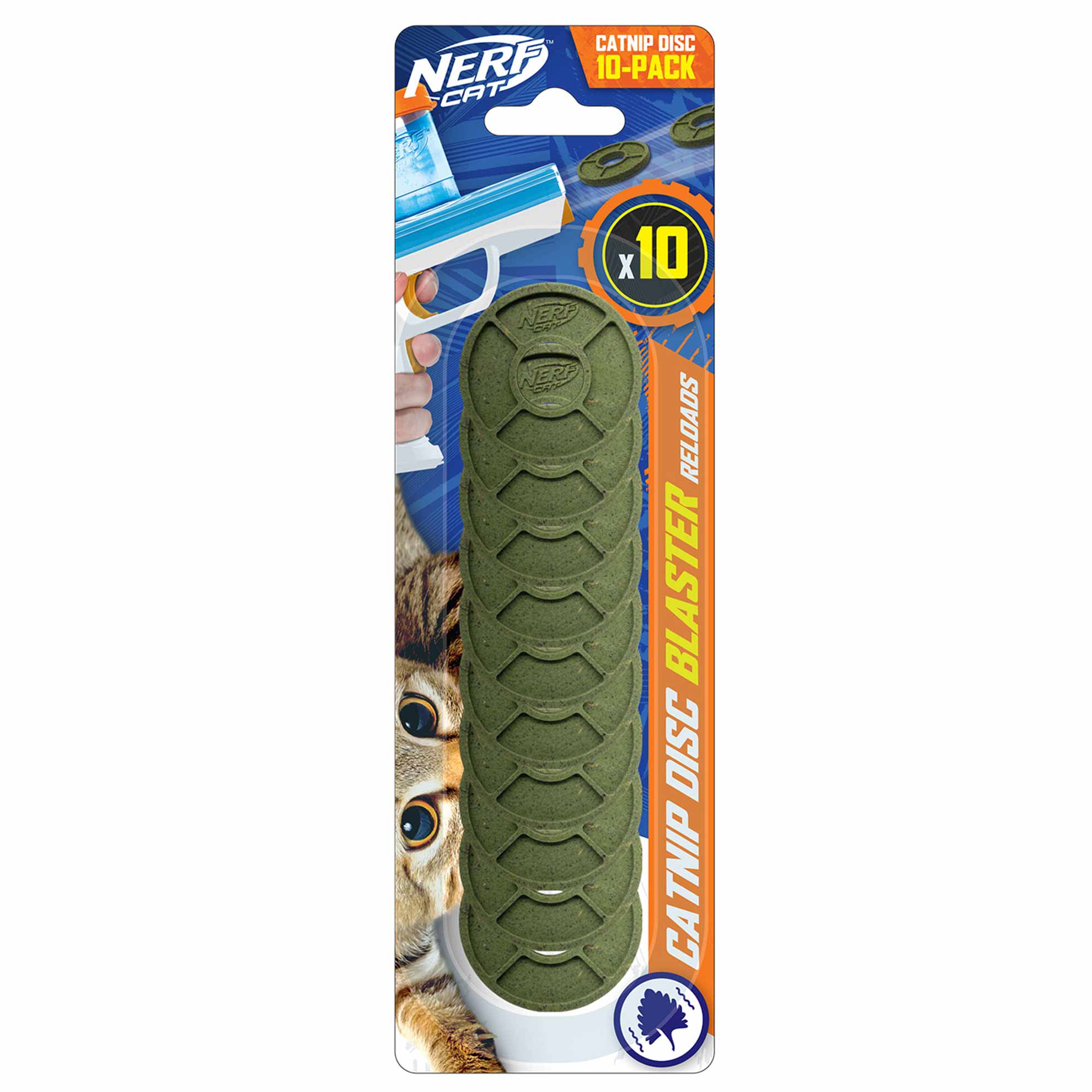 Nerf Foam TPR Disc Cat Toy, 10 Count