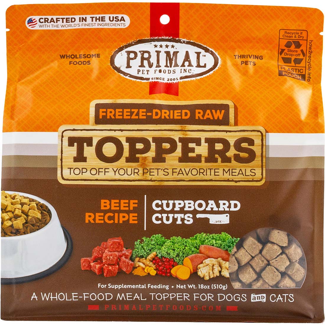 Primal Cupboard Cuts Topper Dog Food, Beef, 18 Ounces