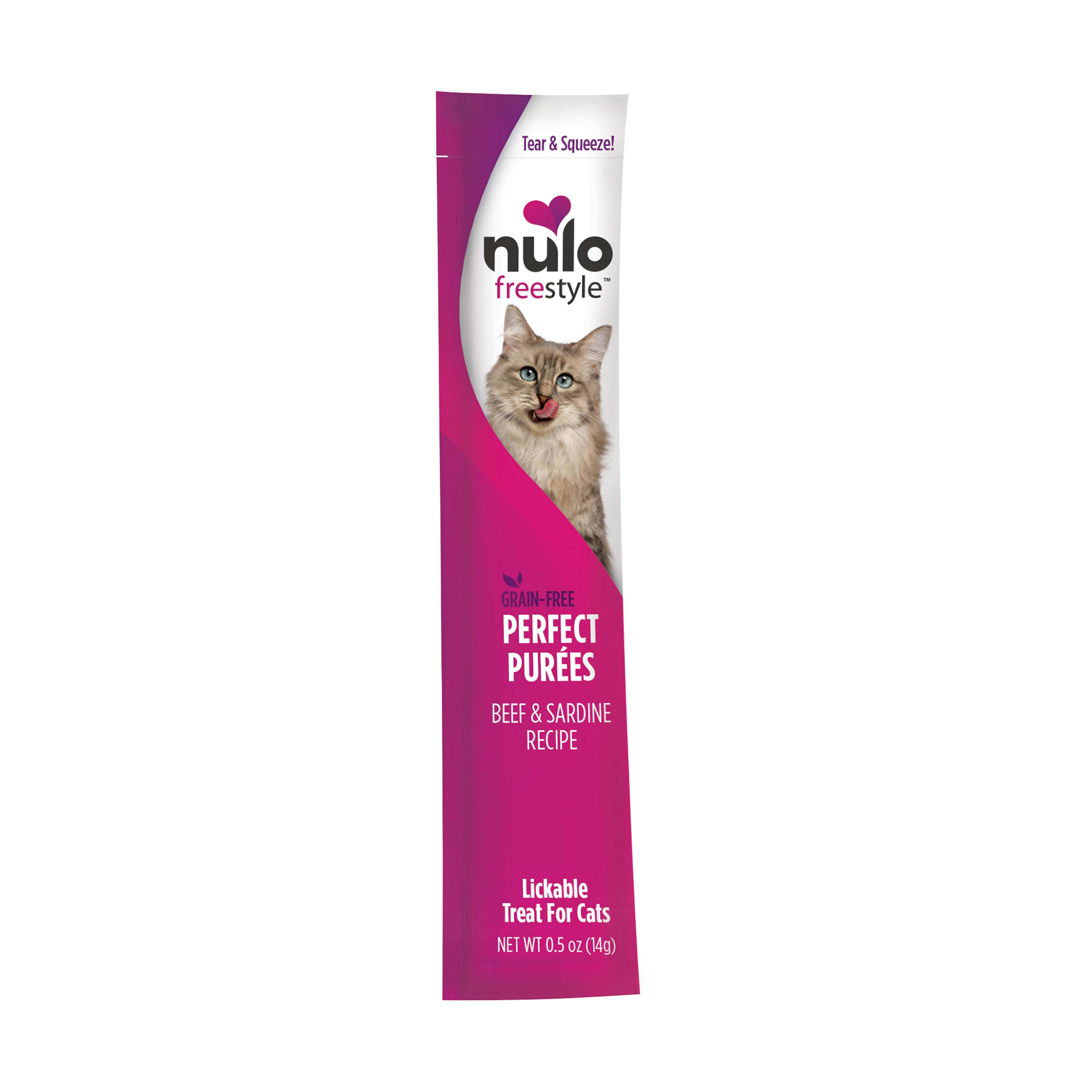 Nulo Freestyle Cat Treat Perfect Puree Gf Beef/sardine 0.5oz
