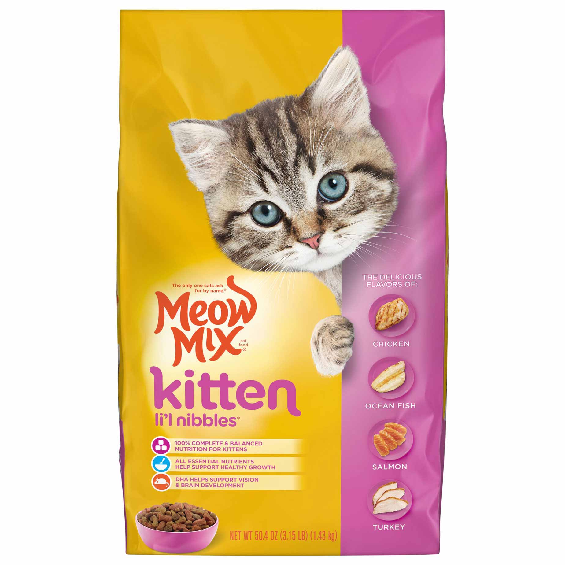 Meow Mix Cat Food Kitten Nibbles 3.15lb