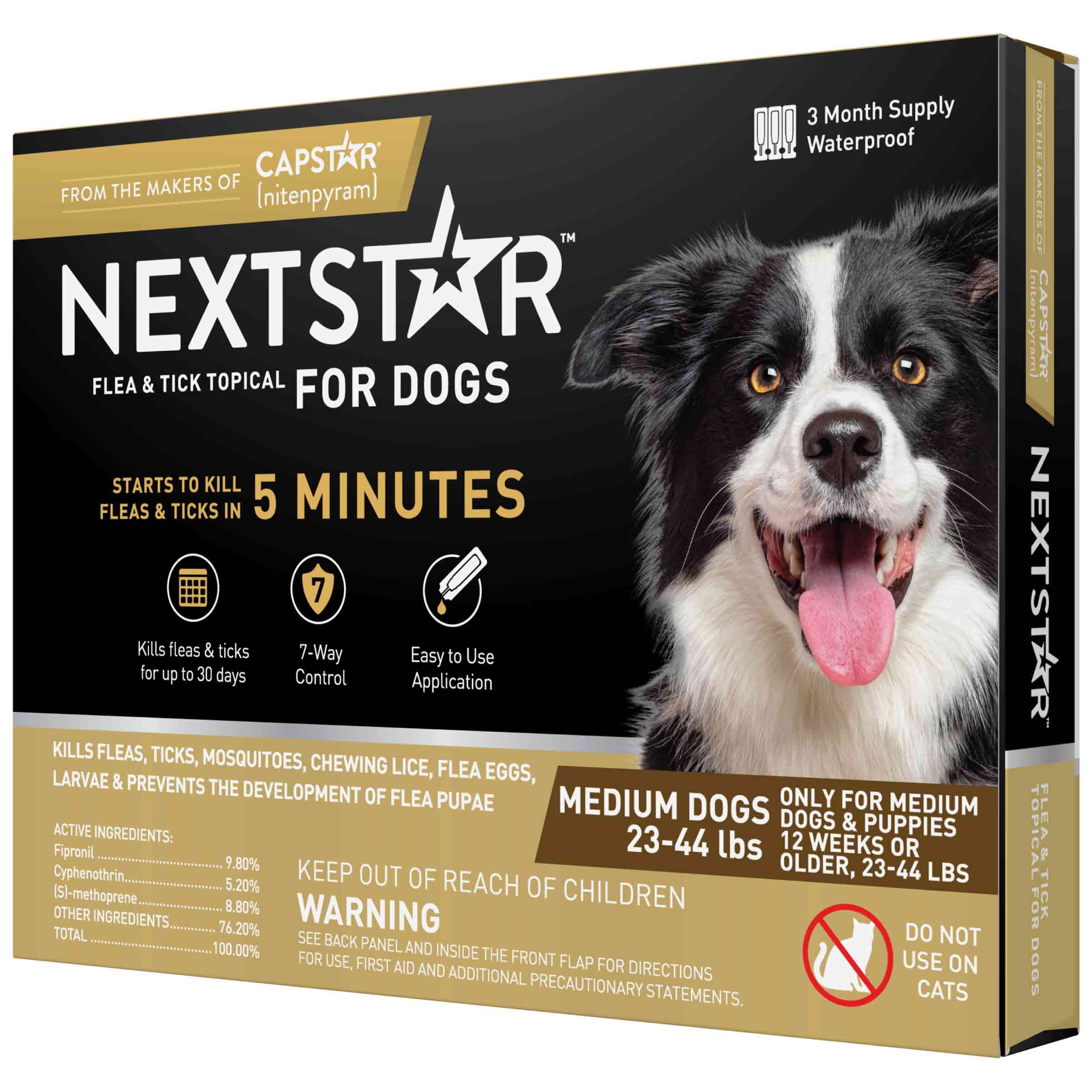 Nexstar Flea And Tick Topical for Dogs, 23-33 Pounds, 3 Count