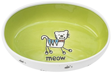 Pet Rageous Designs Silly Kitty Bowl Green 1ea