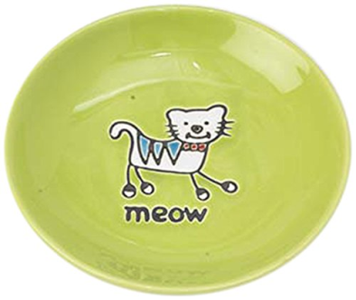 Pet Rageous Designs Silly Kitty Saucer Green 1ea