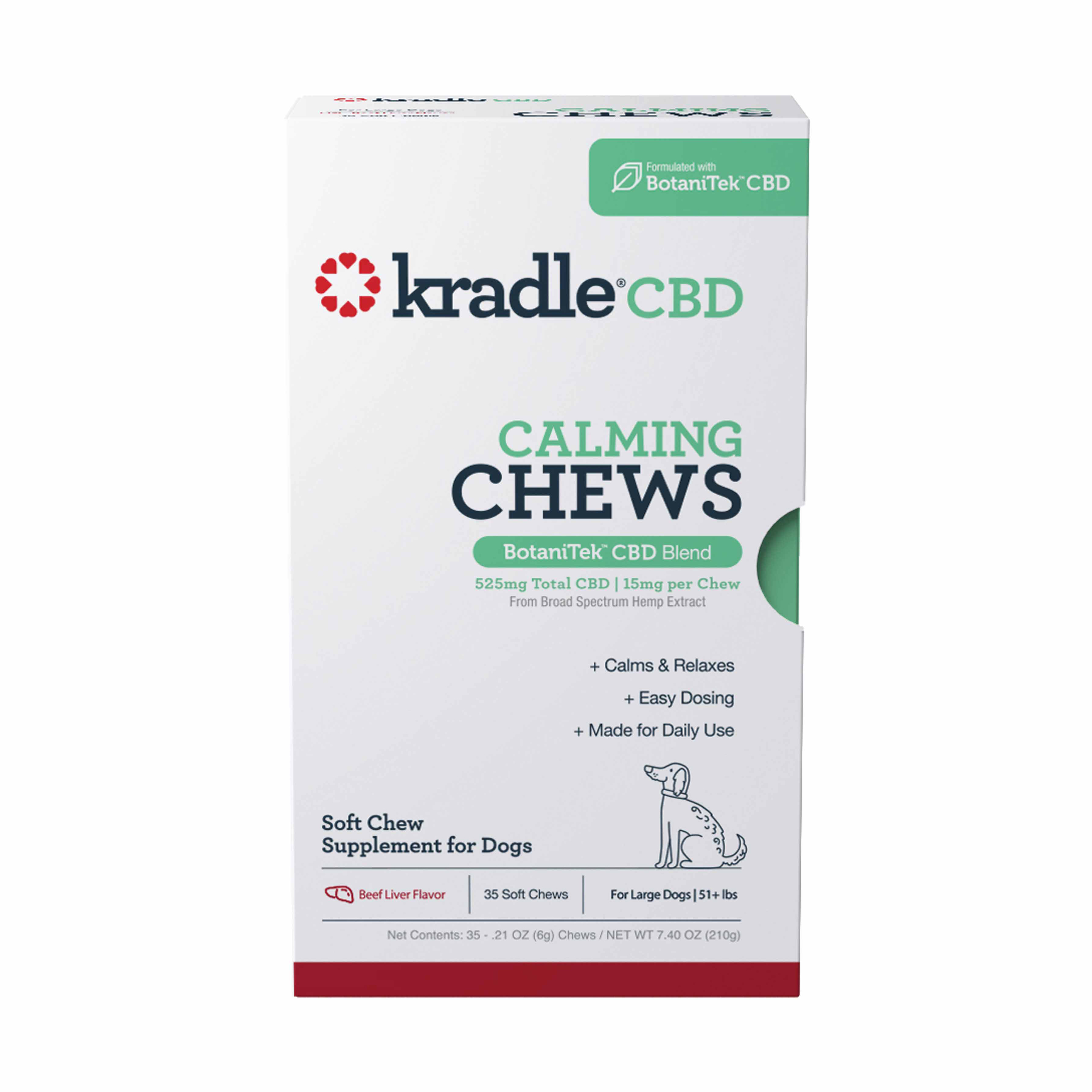 Kradle Calming CBD Chews, Beef Flavor, Large Dog, 35 Count