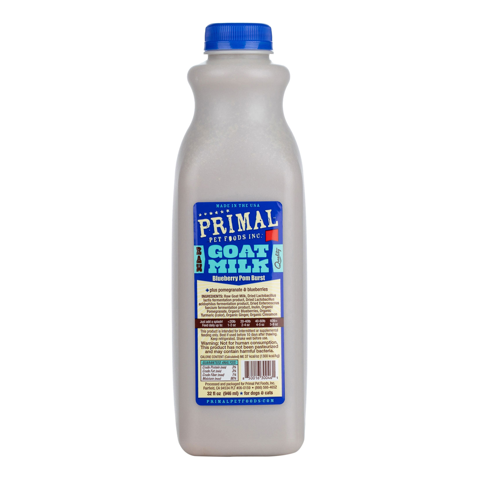 Primal Frozen Dog Food, Raw Goat Milk, Blueberry Pomegranate, 32 Ounces - Not Available For Delivery