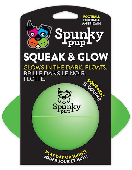 Spunky Pup Squeak & Glow Football