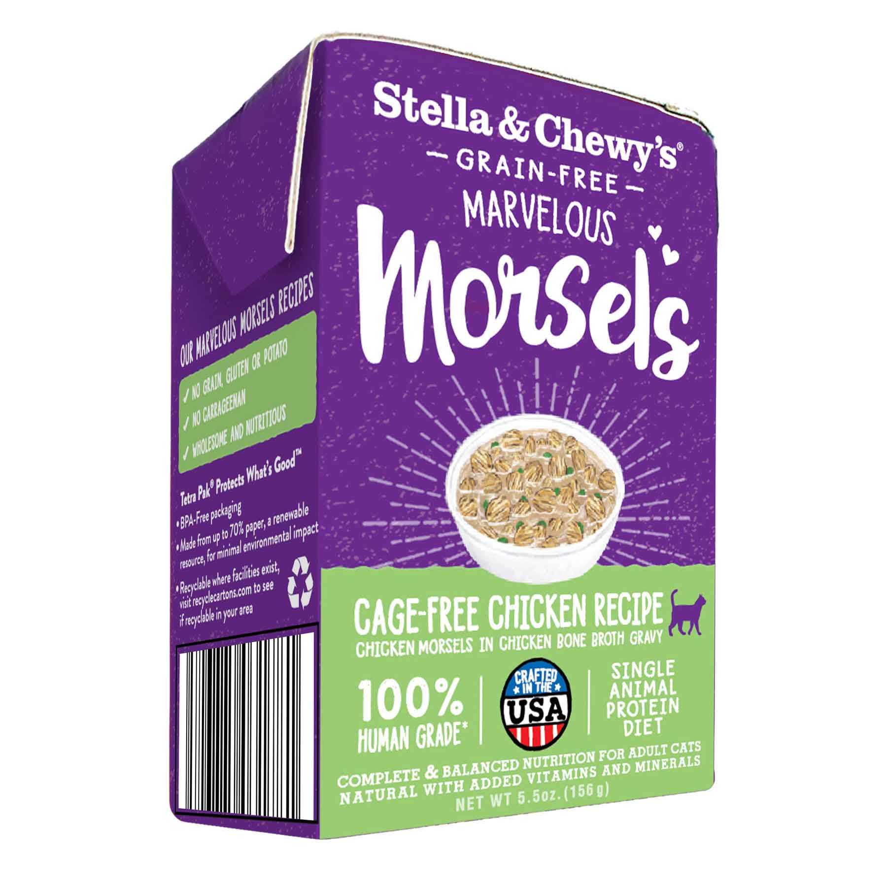 Stella & Chewy's Cat Marvelous Morsels, Cage Free Chicken Recipe, 5.5 Ounces