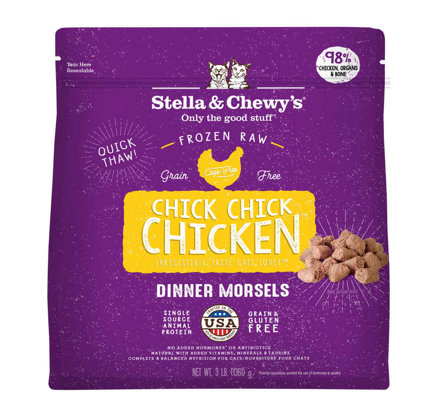 Stella/chewy Frozen Cat Morsels Chick Chick Chicken 3lb