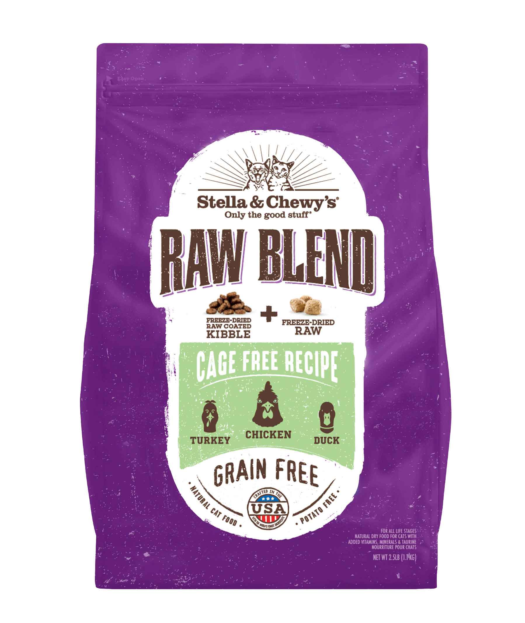 Stella & Chewy's Cat Raw Blend Kibble, Cage-Free Poultry Recipe, 10 Pounds