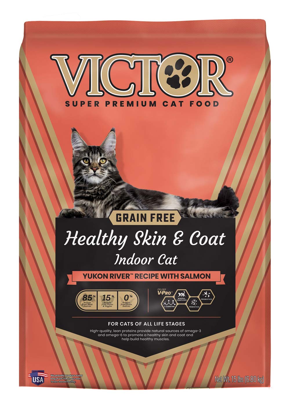 VICTOR Grain-Free Healthy Skin & Coat Indoor Cat, Dry Cat Food, 15 Pounds