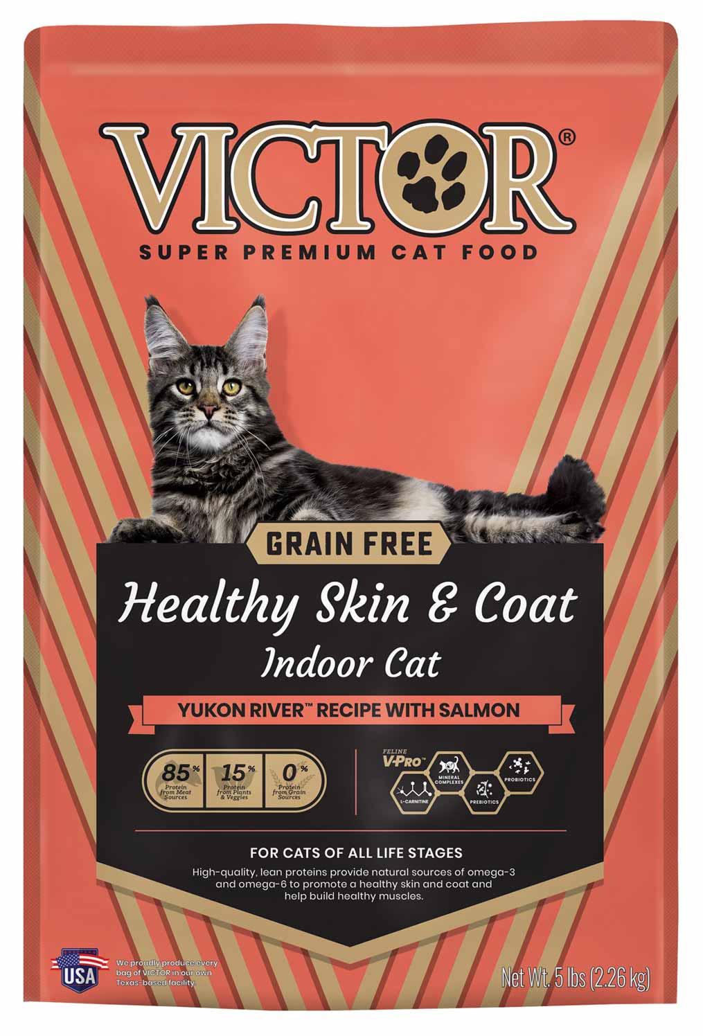 VICTOR Grain-Free Healthy Skin & Coat Indoor Cat, Dry Cat Food, 5 Pounds