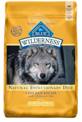 Blue Wilderness Dog Food, Healthy Weight, Chicken, 24 Pound Bag
