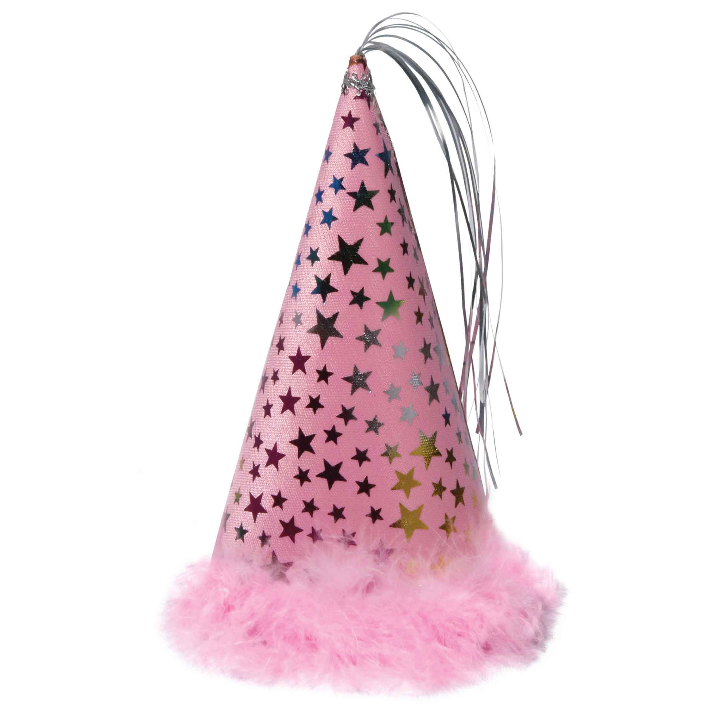 Charming Pet Birthday Party Hat Pink Lg 1ea